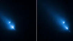 Hubble filmte zufällig, wie ein Komet nach der Sonnennähe in vier Teile zerfiel